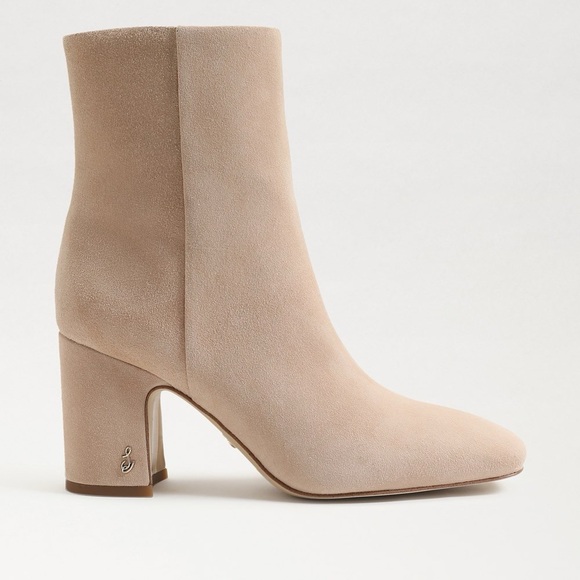SAM EDELMAN FAWN ANKLE BOOTIES WARM OAT SUEDE 7 - Picture 3 of 16